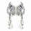 Elegance by Carbonneau E-24022-S-White Silver White Pearl and Clear Rhinestone Love Knot Bridal Earrings 24022