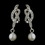 Elegance by Carbonneau E-24022-S-White Silver White Pearl and Clear Rhinestone Love Knot Bridal Earrings 24022