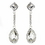 Elegance by Carbonneau E-24521-S-Clear Silver Clear Tear Drop Rhinestone Bridal Earrings 24521