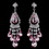 Elegance by Carbonneau e-24792-s-pink Silver Pink Chandelier Earrings 24792