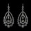 Elegance by Carbonneau E-24802-Smoked Silver w/ Smoked Crystal Earring Set 24802