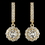 Elegance by Carbonneau E-2641-G-CL Child's Gold Clear Petite CZ Crystal Solitaire Encrusted Drop Earrings 2641