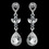 Elegance by Carbonneau E-26600-S-Clear Silver Clear Rhinestone Teardrop Drop Dangle Earrings 26600