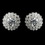 Elegance by Carbonneau E-26605-S-Clear Round Silver Sunburst Rhinestone Stud Earrings 26605