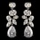Elegance by Carbonneau E-2803-RD-CL Rhodium Clear Multi Cut CZ Crystal Dangle Earrings 2803