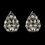 Elegance by Carbonneau E-30013-S-Smoked Silver Smoked & Clear Tear Drop Rhinestone Bridal Stud Earrings 30013