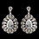 Elegance by Carbonneau E-3118-RD-CL Rhodium Clear CZ Crystal Teardrop Earrings 3118