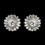 Elegance by Carbonneau E-3200-AS-Clear Silver Clear CZ Stud Bridal Earrings 3200