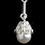 Elegance by Carbonneau E-3225-S-WH Silver White Pearl & CZ Dangle Earrings