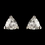 Elegance by Carbonneau E-3531-RD-CL Rhodium Clear Trillion Cut CZ Crystal Triangle Stud Earrings 3531