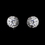 Elegance by Carbonneau E-3553-AS-Clear Silver Clear Pave Encrusted CZ Solataire Stud Earrings 3553