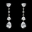 Elegance by Carbonneau E-3609-AS-Clear Silver Cubic Zirconia Drop Earrings E3609