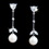 Elegance by Carbonneau E-3697-AS-DW Beautiful Cubic Zirconia Bridal Earrings with a Pearl Drop E 3697