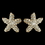 Elegance by Carbonneau E-3815-G-CL Gold Clear Rhinestone Beach Starfish Stud Earrings 3815