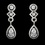 Elegance by Carbonneau E-3824-AS-Clear Antique Silver Clear Cubic Zirconia Bridal Earrings E 3824 (Clip On or Pierced)