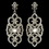 Elegance by Carbonneau E-3850-RD-CL Rhodium Clear Rhinestone Deco Marquise Drop Earrings 3850