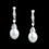 Elegance by Carbonneau E-3877-AS-White Simple Cubic Zirconia Vintage Bridal Pearl Drop Earrings E 3877