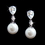 Elegance by Carbonneau E-3889-AS-White Teardrop Cubic Zirconia and Pearl Drop Bridal Earrings E 3889