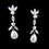 Elegance by Carbonneau E-3891-AS-Clear Marquise Cubic Zirconia & Pearl Drop Bridal Earrings E 3891