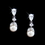 Elegance by Carbonneau E-3905-AS-White Dainty Cubic Zirconia & Pearl Drop Bridal Earrings E 3905