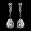 Elegance by Carbonneau Silver Clear CZ Crystal Teardrop Earrings 40082