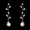 Elegance by Carbonneau E-4013 Silver Clear CZ & Pearl Vine earring 4013