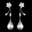 Elegance by Carbonneau E-4015-AS-DW Antique Rhodium CZ Crystal & Diamond White Pearl Drop Earrings 4015
