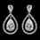 Elegance by Carbonneau Antique Silver Rhodium Clear CZ Crystal Drop Earrings 4026