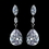 Elegance by Carbonneau Silver Clear CZ Crystal Marquise & Teardrop Earrings 40261