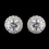 Elegance by Carbonneau 11 mm Circular Cubic Zirconia Pave Stud Earrings in Silver 4046