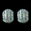 Elegance by Carbonneau Antique Silver Aqua & AB Rhinestone Encrusted Stud Earrings 40693