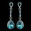 Elegance by Carbonneau Antique Silver Aqua Rhinestone Teardrop Dangle Earrings 40694