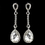 Elegance by Carbonneau Antique Silver Clear Rhinestone Teardrop Dangle Earrings 40694