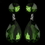 Elegance by Carbonneau Antique Silver with Large Emerald Rhinestone Teardrop Earrings 40698