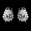 Elegance by Carbonneau E-5397-AS-Clear Encrusted Teardrop CZ Stud Earrings 5397