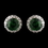 Elegance by Carbonneau Antique Silver Rhodium Emerald CZ Crystal Stud Earrings 5601