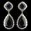Elegance by Carbonneau E-5828-RD-Sapphire Rhodium Sapphire & Clear CZ Teardrop Crystal Dangle Earrings 5828