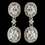 Elegance by Carbonneau E-5996-RD-CL Rhodium Clear Oval CZ Crystal Drop Earrings 5996