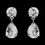 Elegance by Carbonneau E-6042-AS-Clear Silver Clear Round and Dangle Tear Drop CZ Crystal Dangle Earrings 6042