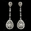 Elegance by Carbonneau E-6500-AS-Clear Enchanting Antique Silver Clear CZ Dangle Earrings 6500