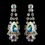 Elegance by Carbonneau E-70013-S-AB Silver Clear Crystal & AB Rhinestone Bridal Earrings 70013