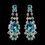 Elegance by Carbonneau E-70013-S-Turquoise Silver Clear Crystal & Turquoise Rhinestone Bridal Earrings 70013