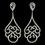 Elegance by Carbonneau E-7233-RD-CL Rhodium Clear CZ Crystal Swirl Chandelier Earrings 7233