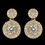Elegance by Carbonneau E-7406-G-CL Gold Clear CZ Crystal Petite Pave Solitaire Double Drop Earrings 7406