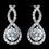 Elegance by Carbonneau Antique Rhodium Silver Clear CZ Crystal Petite Eternity Infinity Earrings 7407