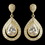 Elegance by Carbonneau E-7427-G-CL Gold Clear CZ Crystal Teardrop Drop Earrings 7427