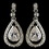 Elegance by Carbonneau E-76018-RD-CL Rhodium Clear Teardrop CZ Crystal Drop Earrings 76018