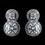 Elegance by Carbonneau Antique Rhodium Silver Clear Double Solitaire Encrusted Stud Earrings 7735