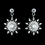 Elegance by Carbonneau Antique Rhodium Silver Clear Petite Snowflake CZ Crystal Drop Earrings 7737
