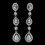 Elegance by Carbonneau Antique Rhodium Silver Clear Teardrop & Oval Pave Encrusted CZ Crystal Dangle Earrings 7763